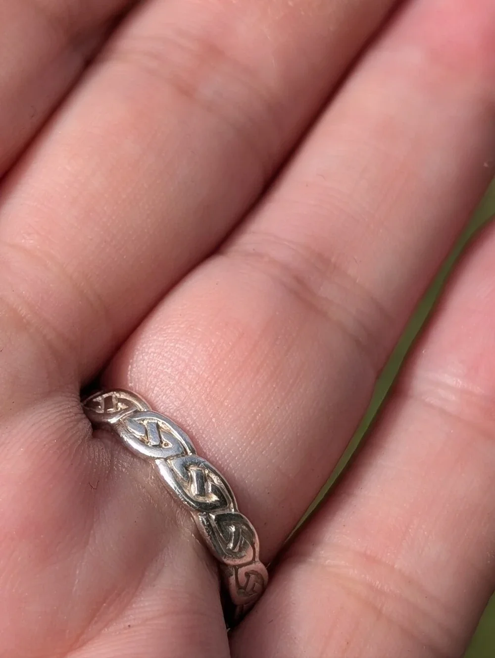 Sterling Silver Thin Band Ring Size 8 Ladies Mens Ring Celtic Design